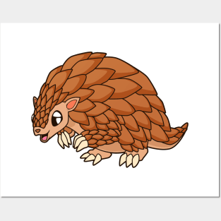 Kawaii Pangolin Posters and Art